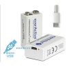 Rechargeable battery 9V 6F22 Li-ion 550 mAh micro USB Ready to Use