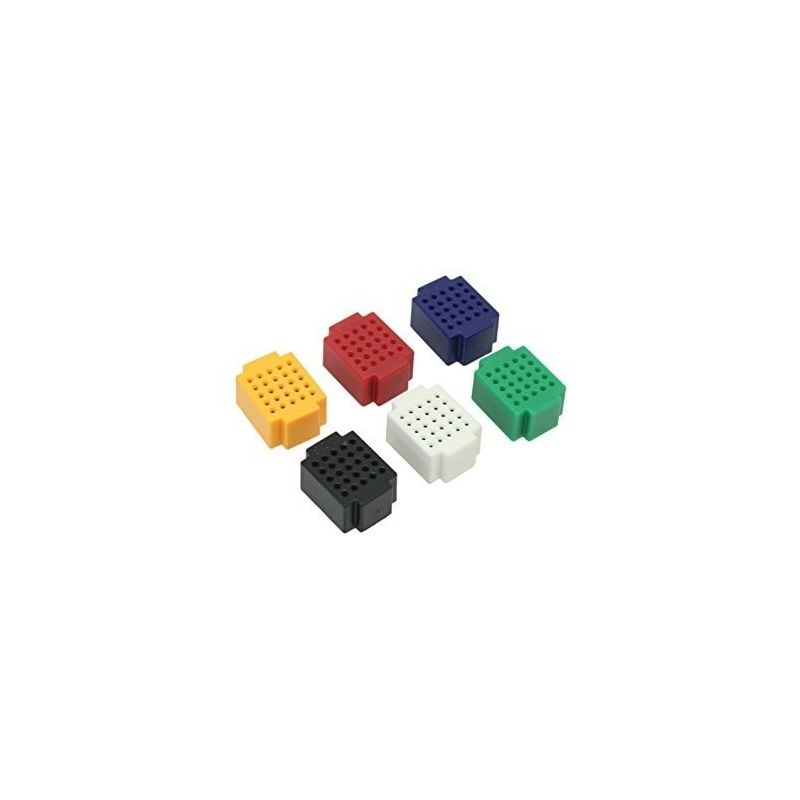 Mini Placa Prototipo de 6 Unds Varios Colores Kit sin Soldadura 25 Puntos para Arduino