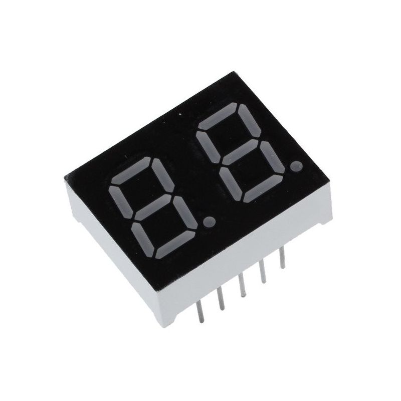 LED Display 2-Digit 7-Segment Red Common Anode