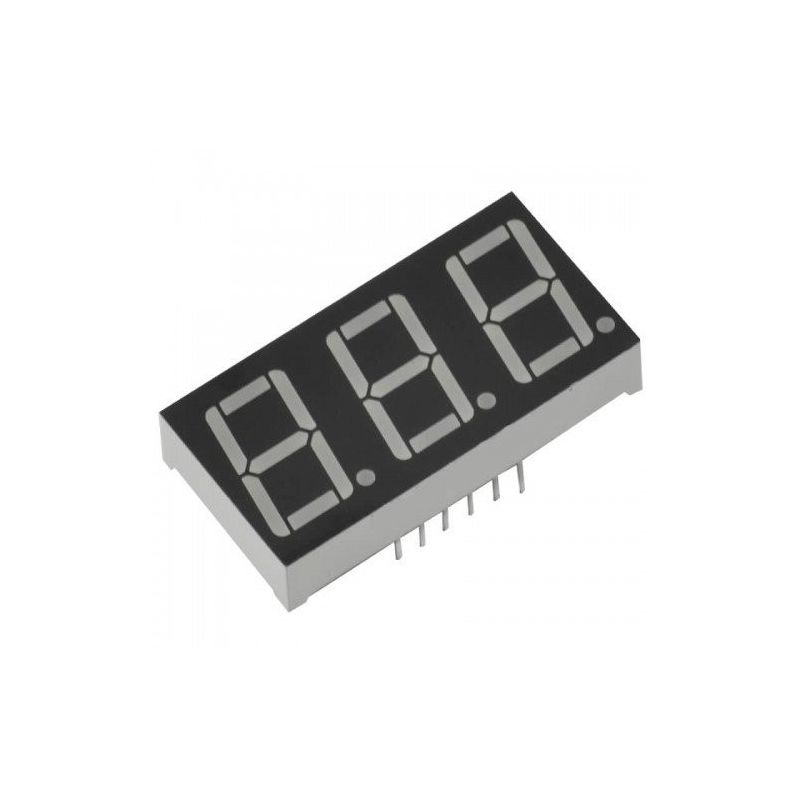 LED Display 3-Digit 7-Segment Red Common Anode