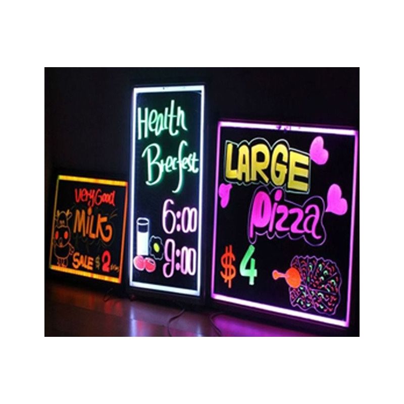 LED Writing Board 500x700mm with Control Light Patterns and 8 Neons