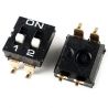 Black DIP Switch 2 Positions 2.54mm Step 4 Pins