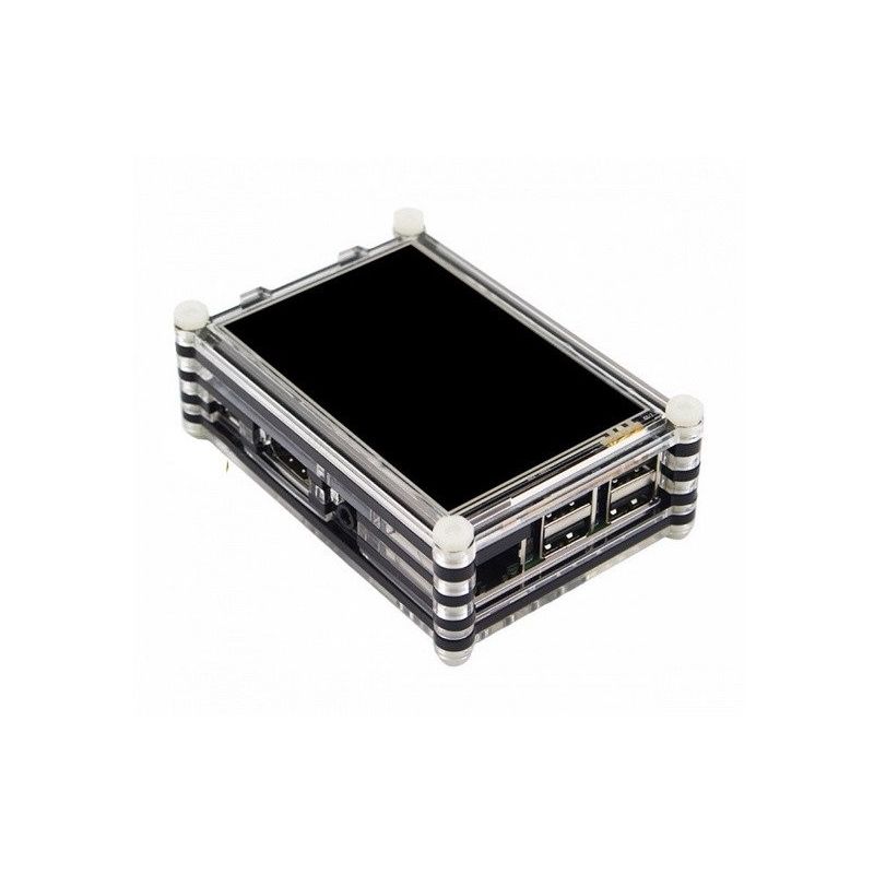 Caixa de acrílico LCD TFT de 3,5 polegadas para Raspberry Pi