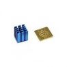 Disipador adhesivo de aluminio azul y de metal color oro para Raspberry Pi - pack 2 unds