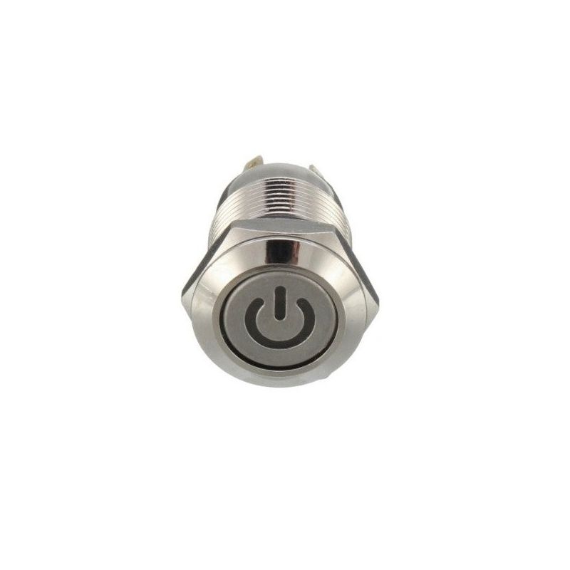 12V Momentary LED Pushbutton Red 16mm N/A NO