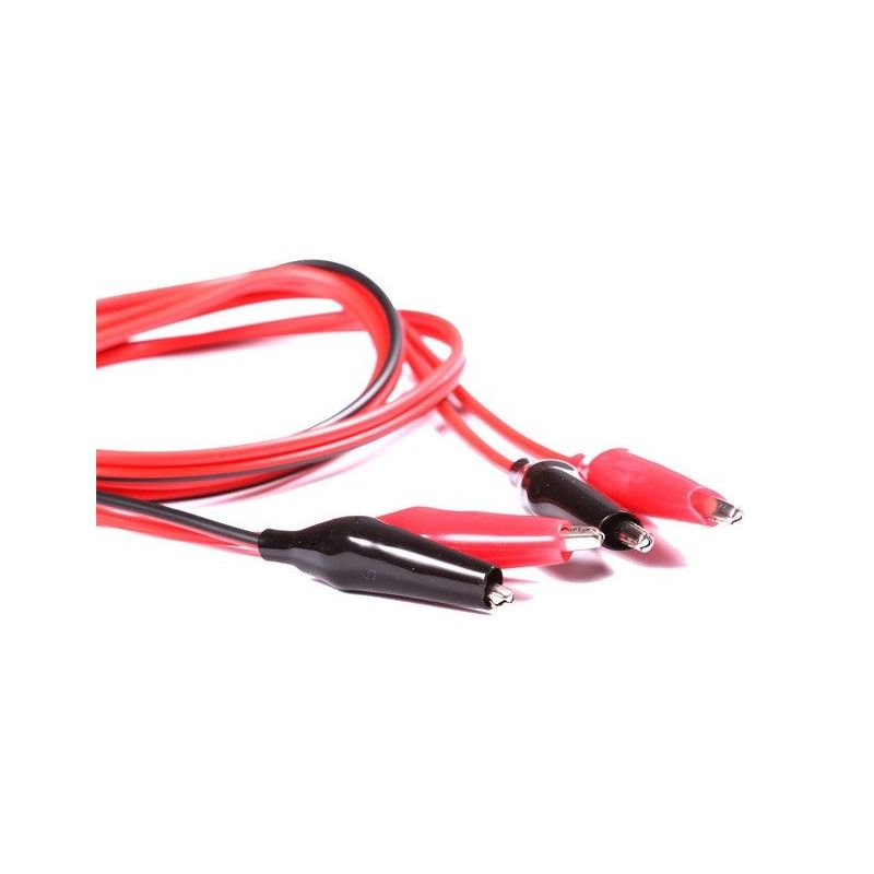2x Cable Alligator Clip Black and Red Multimeter