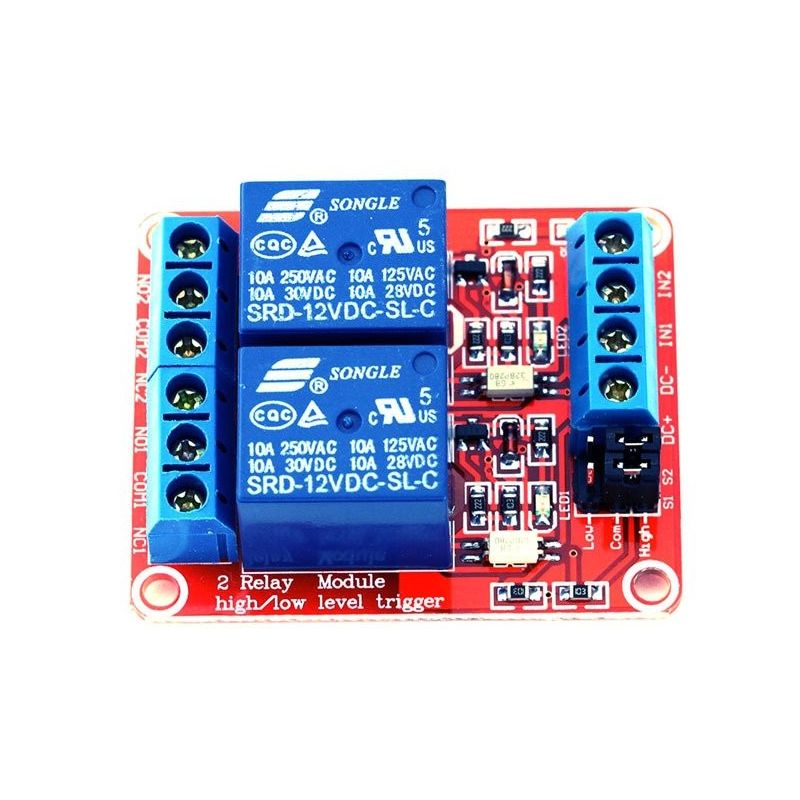 Relay Module DC 5V 10A 2 Channel Low/High Trigger
