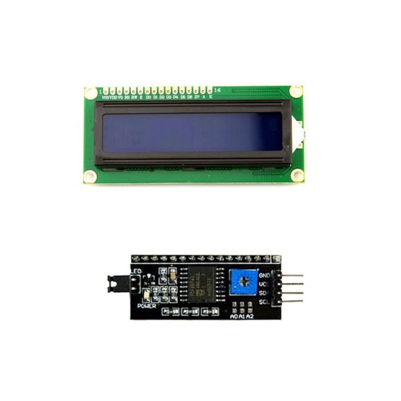 LCD Display Screen Blue 1602 + Adapter Board Module IIC/I2C