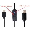 USB to Micro USB On/Off cable Switch with LED indicator