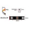 Tira LED RGB Inteligente WS2812B Negra 5m 30LED/m IP65