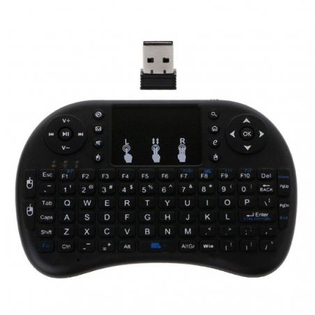 Mini teclado i8 Bluetooth QWERTY ratón táctil a batería para PC,