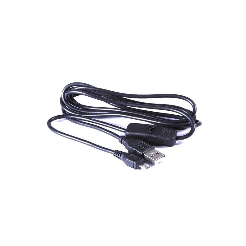 Kabel USB - micro USB z przełącznikiem On/Off czarny